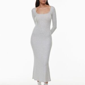 Aritzia Babaton Light Gray Luxe Lounge Dress